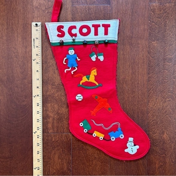 Vintage Felt Christmas Stocking, Handmade - Picture 13 of 15